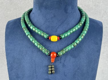 Antique Tibetan Turquoise Bodhi Mala Beads