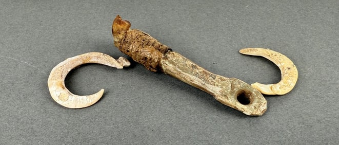Ancient Thule Inuit Alaskan Eskimo Fishing Hooks