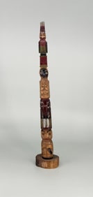Alaskan Inuit Eskimo Carved Totem Pole