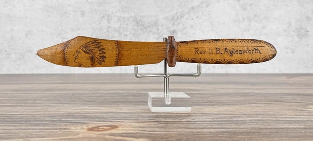 Christmas 1905 Pyrography Letter Opener