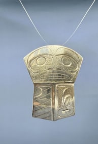 Northwest Coast Indian Sterling Shield Pendant