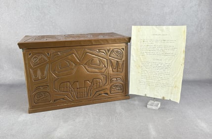 Haida Northwest Coast Indian Copper Covered Trunk