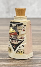 1950s Northwest Coast Carved Bone Totem Bottle