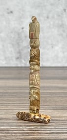 1950s Northwest Coast Carved Bone Totem Pole