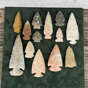 Collection of Native American Indian Arrowheads