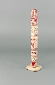 1950s Northwest Coast Carved Bone Totem Pole