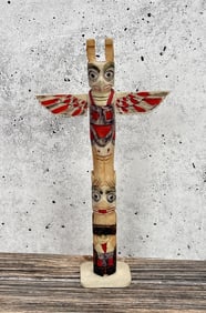 1950s Northwest Coast Carved Bone Totem Pole