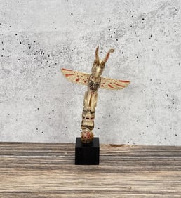 Alaskan Inuit Eskimo Carved Totem Pole