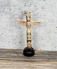 1950s Northwest Coast Carved Bone Totem Pole