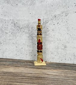 1950s Northwest Coast Carved Bone Totem Pole