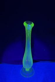 Depression Uranium Glass Swung Bud Vase