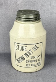 Red Wing Stoneware Quart Mason Fruit Jar