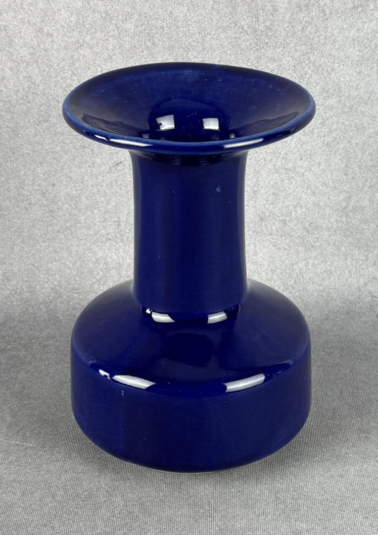 Mid Century Cobalt Blue Pottery Vase (1 of 4)