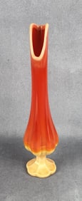 LE Smith Bittersweet Art Glass Swung Vase