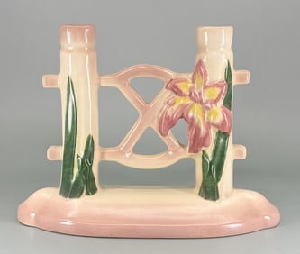 Camark Pottery Pink Iris Double Bud Vase