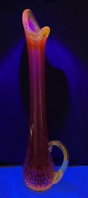 Kanawa Red Amberina Hobnail Swung Vase