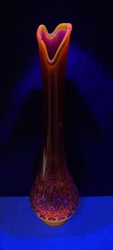 LE Smith Cadmium Diamond Butt Swung Glass Vase