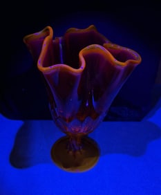 Fenton Glass Amberina Cadmium Thumbprint Dish