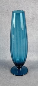 Mid Century Empoli Blue Glass Vase