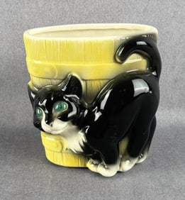 Royal Copley Pottery Black Cat Planter