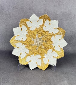 Meissen Porcelain Gilt Leaf Plate