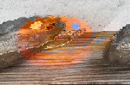 Imperial Carnival Glass Marigold Pansy Nappy Bowl