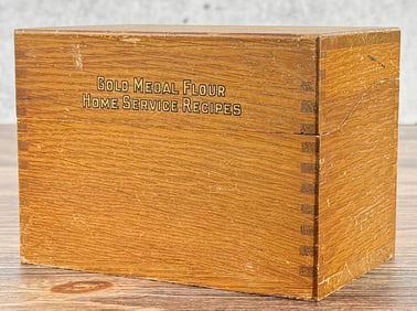 Gold Medal Flour Oak Recipe Box
