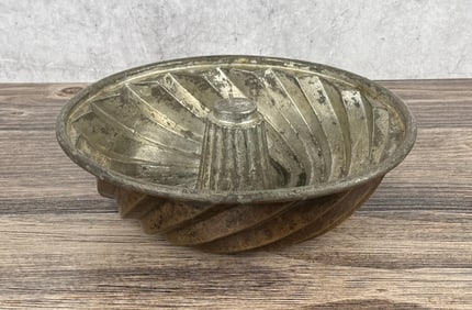 Antique French Copper Tinned Pudding Mold