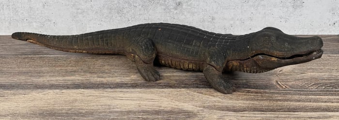 Large Cast Iron Garden Alligator