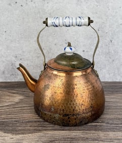 Blue Onion Copper Porcelain Teapot Kettle