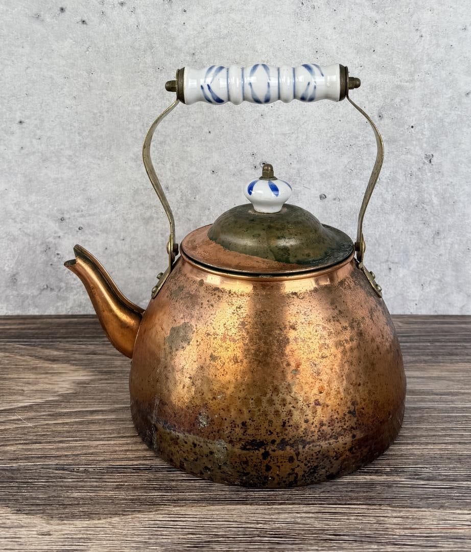 Blue Onion Copper Porcelain Teapot Kettle (1 of 6)