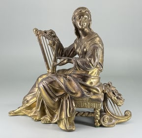 Ansonia Muse Of Dance Cast Metal Clock Figure