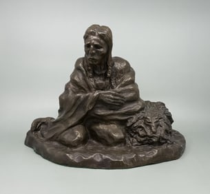 Tom Schenarts Montana Indian Trader Bronze