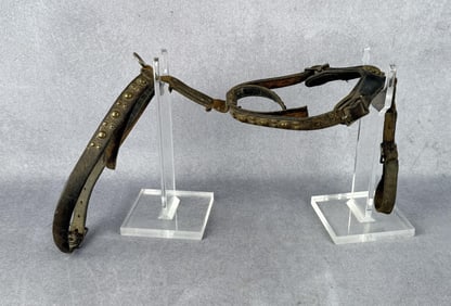 Victorian Brass Studded Dog Harness Collar