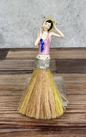 Art Deco Flapper Porcelain Half Doll Brush