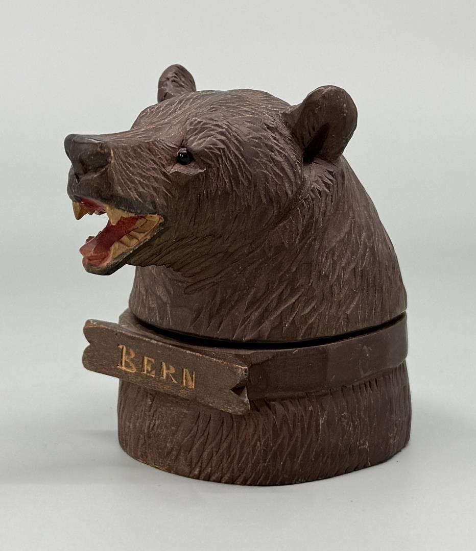 Bern Black Forest Carved Wood Bear Inkwell (1 of 5)