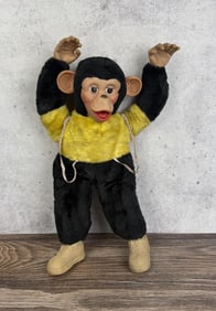 Mr Bim Zip Zippy Rubber Face Toy Monkey Plush