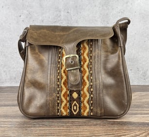 Vintage Naugahyde Hippie Shoulder Bag