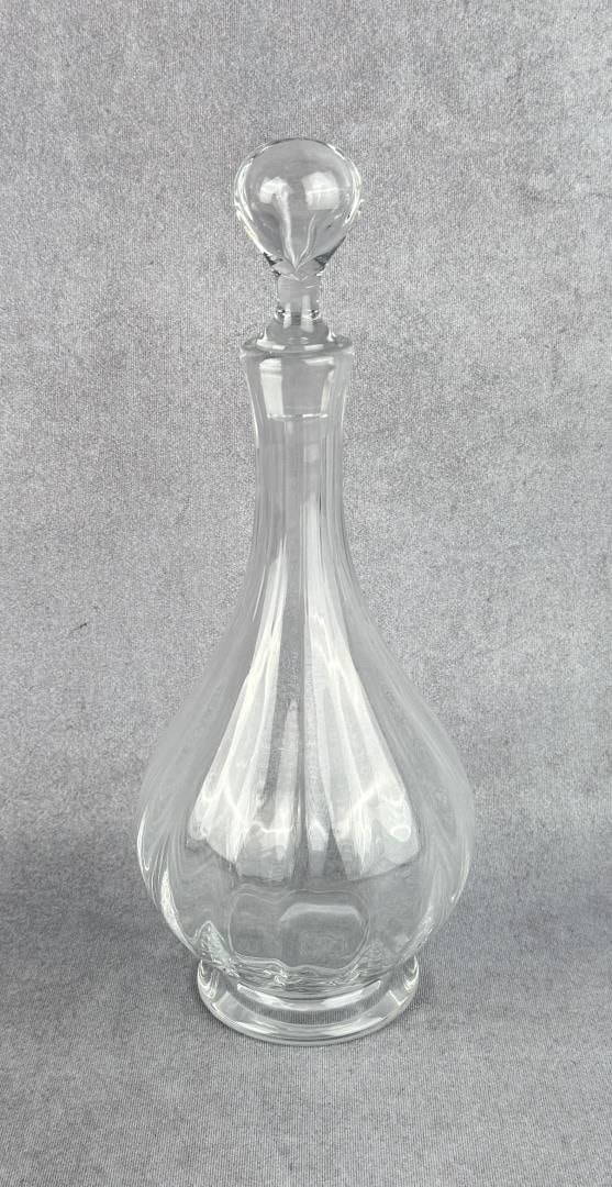 Baccarat Glass Crystal Decanter: 12 1/2" tall by 5" diameter.