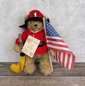 Hermann God Bless America Firefighter Teddy Bear