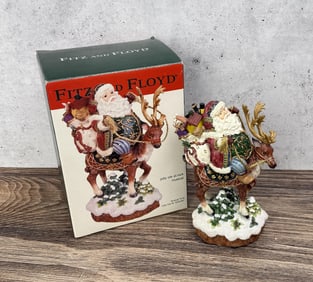 Fitz & Floyd Jolly Ole St. Nick Musical Figurine