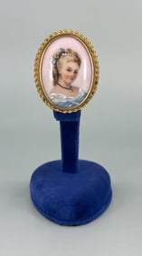 Limoges France Painted Porcelain Brooch
