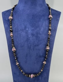 Art Deco Flapper Blown Glass Necklace