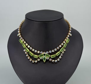 Rhinestone Costume Jewelry Collar Necklace