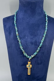 Navajo Turquoise Cross Necklace