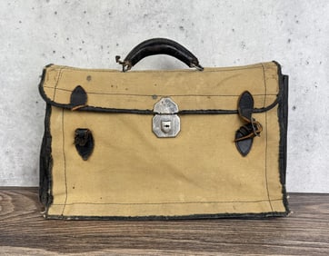 Antique Canvas Briefcase