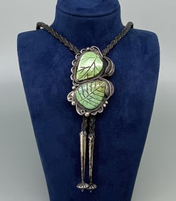 Zuni Sterling Silver Turquoise Bolo Tie