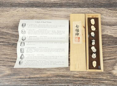 Japanese 7 Gods of Good Fortune Menuki Buttons