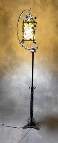 Gothic Revival Wrought Iron Floor Lamp
