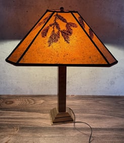 Arts & Crafts William Morris Mission Oak Lamp